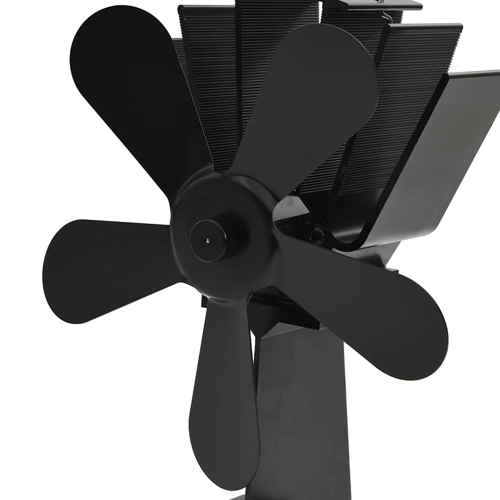Ventilatore per stufa a 5 pale per camino a legna, ventilatore per camino alimentato a calore senza corrente, ventilatore silenzioso alimentato a calore per una distribuzione efficiente del