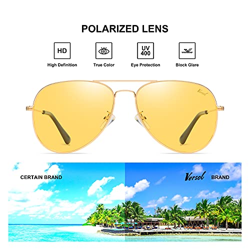 Image of Aviator Sunglasses for Men Women, Polarized Mirrored UV400 Lenses, Lightweight & Classic for Driving & Outdoors