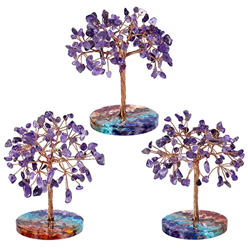 Nupuyai Amethyst Crystal Money Tree with 7 Chakra Base - Image 4