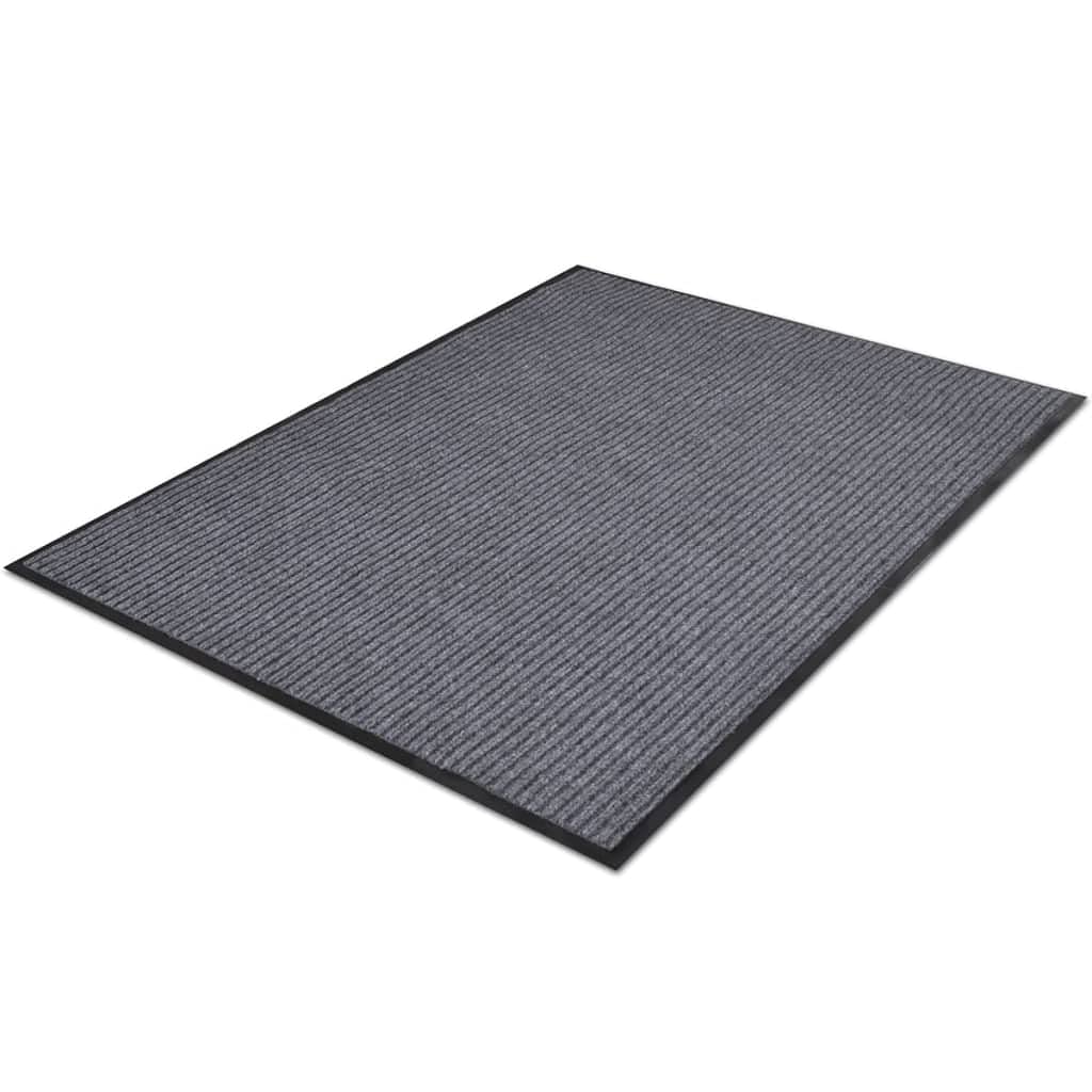 Tapis d'entrée gris en PVC 90 x 60 cm, paillasson extérieur absorbant grand format