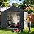 Greesum 8x6FT Plastic Outdoor Storage Shed with Floor, Resin Sheds with Window and Lockable Door, Easy Assembly, HDPE Kick-it Shed for Garden, Lawn, Backyard, Beige