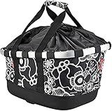 KLICKfix Unisex – Erwachsene Bikebasket Fahrradkorb, Fleur schwarz, Maße: 33 x 27 x 42 cm