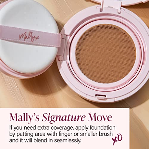 Mally Beauty Flawless Finish Transforming Effect Foundation - Light - Full Coverage Cream Foundation - Breathable & Lightweight - Hydrating Formula With Vitamin E - Satin Finish #TOP1