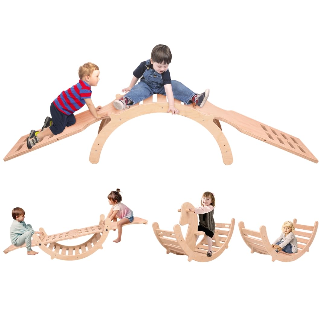 JUQUANBH 5in1 Pikler Climbing Toys, Baby Climbing Toys Indoor