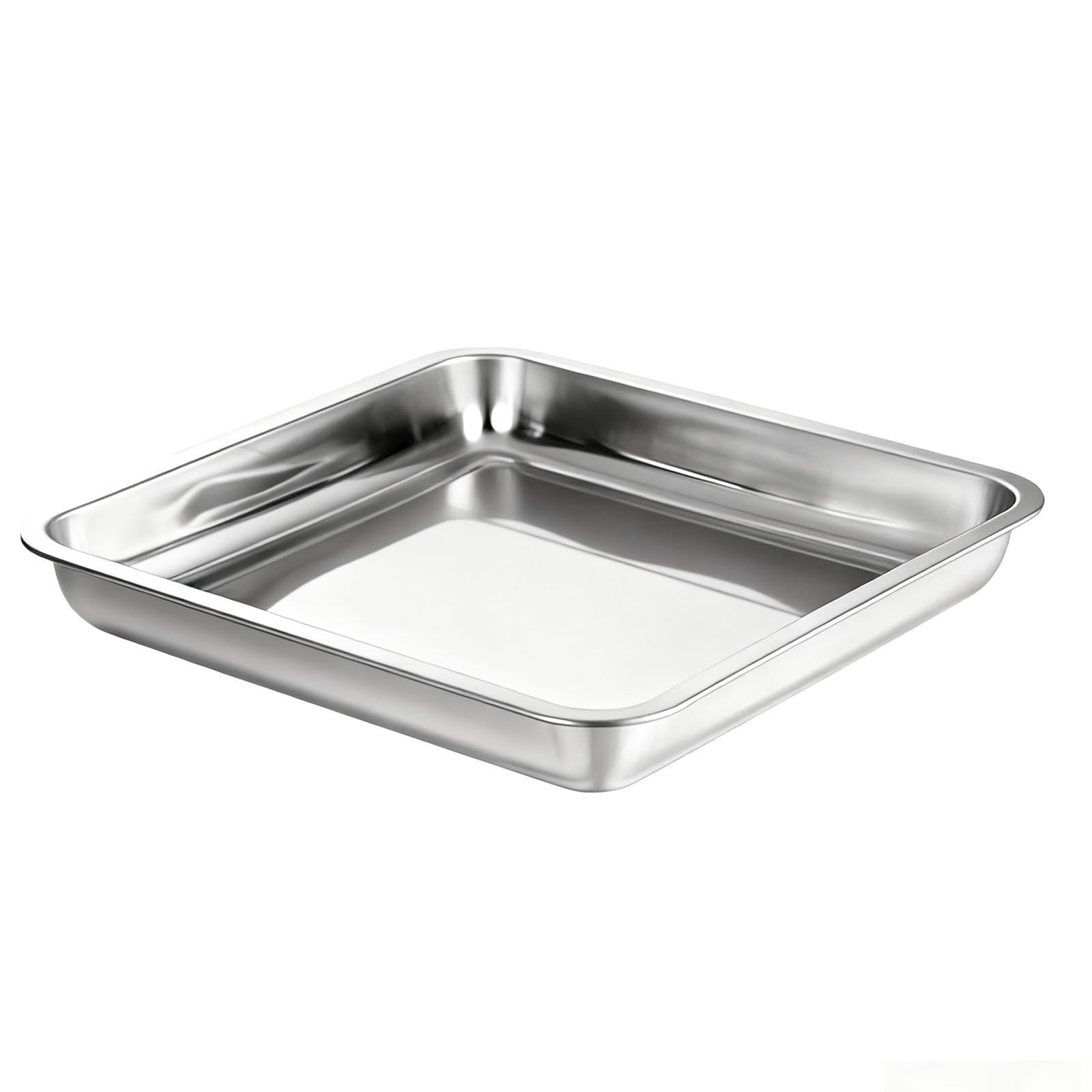 Bandeja de acero inoxidable para servir alimentos, gruesa, para captura de aceite, reutilizable, multiusos, para cocina (60 x 60 x 5 cm, para el hogar y catering)