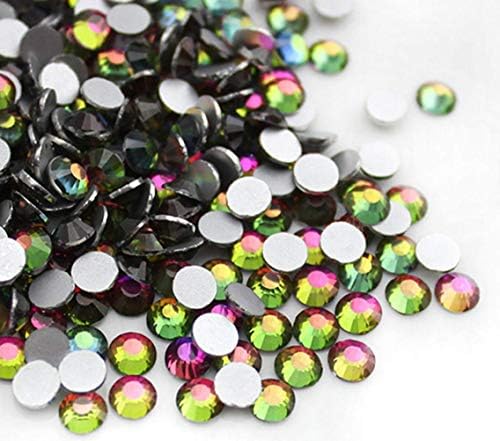 Jollin - Rhinestone da incollare con Base piatta, in vetro con taglio a Diamante, Cristallo AB., SS20 1440pcs