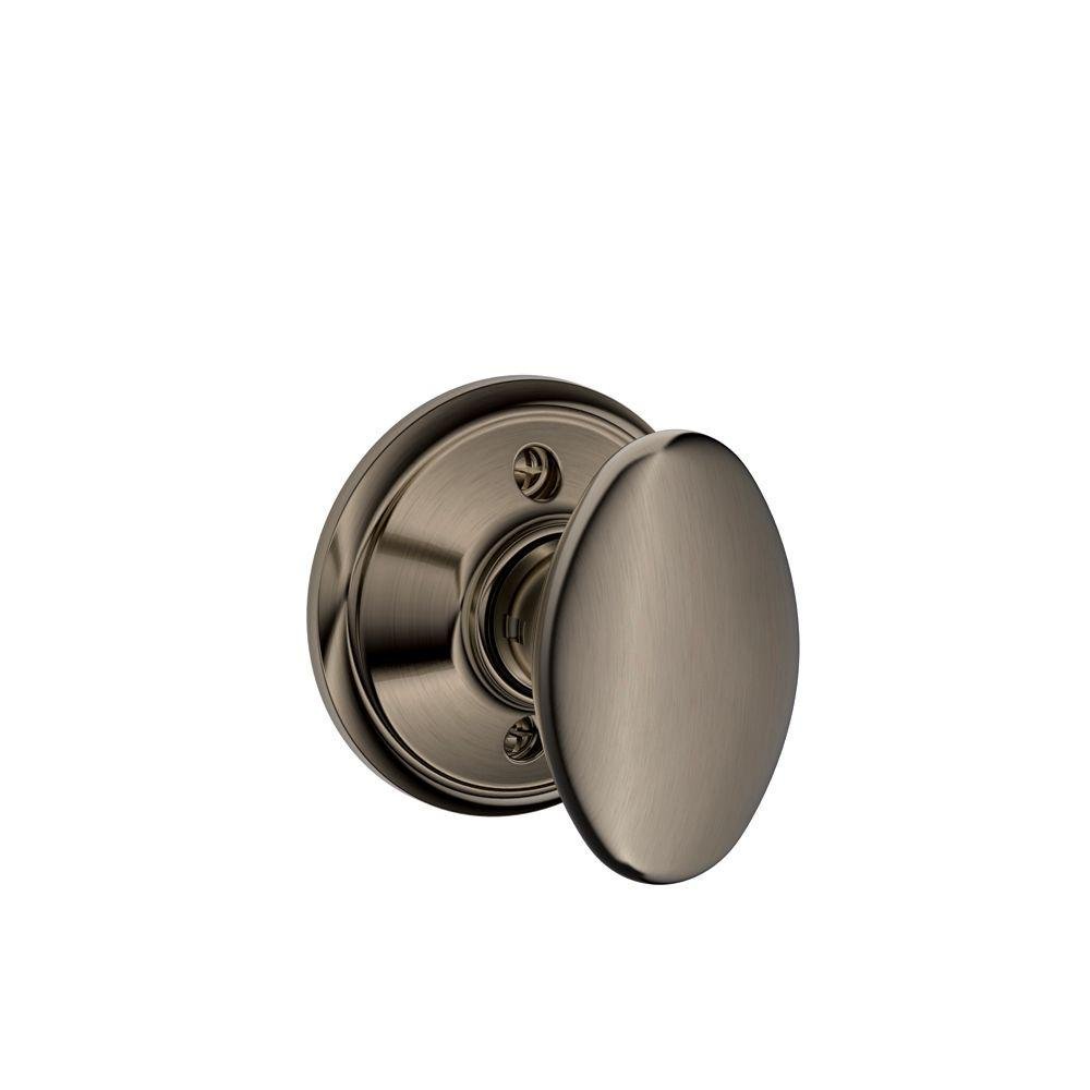 Bouton fixe Siena Schlage F170 bouton de porte factice étain vieilli