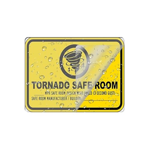 Tornado Safe Room Sign Sign,8X6" Acrylic Signs With 3M Tape For Your Business Door Board Office Store Restroom (Black)