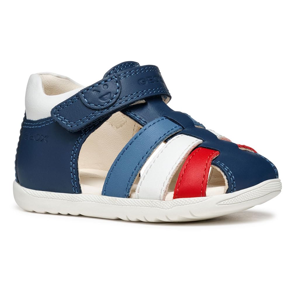 Geox B SANDAL MACCHIA BOY, Baby - Jungen Sandal, Avio/White,