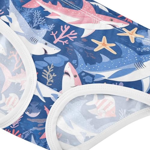 Wusikd Sharks Starfish Girls' Underwear Cotton Corals Girls Briefs Soft Toddler Underwear 2T4