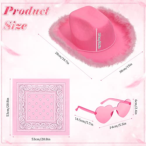 Set de 6 sombreros vaqueros con accesorios para mujer miniatura 2