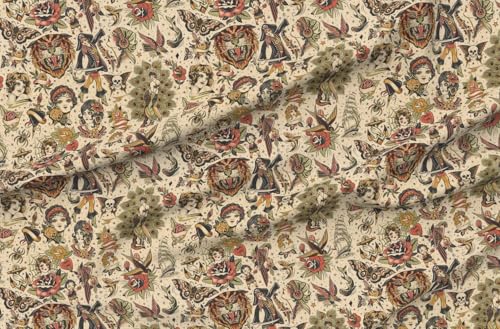 Spoonflower Retro Tattoos By The Yard