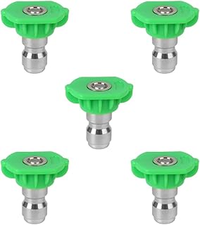 Wresetly Juego de 5 boquillas de pulverización de alta presión para accesorios de lavado a alta presión, color verde