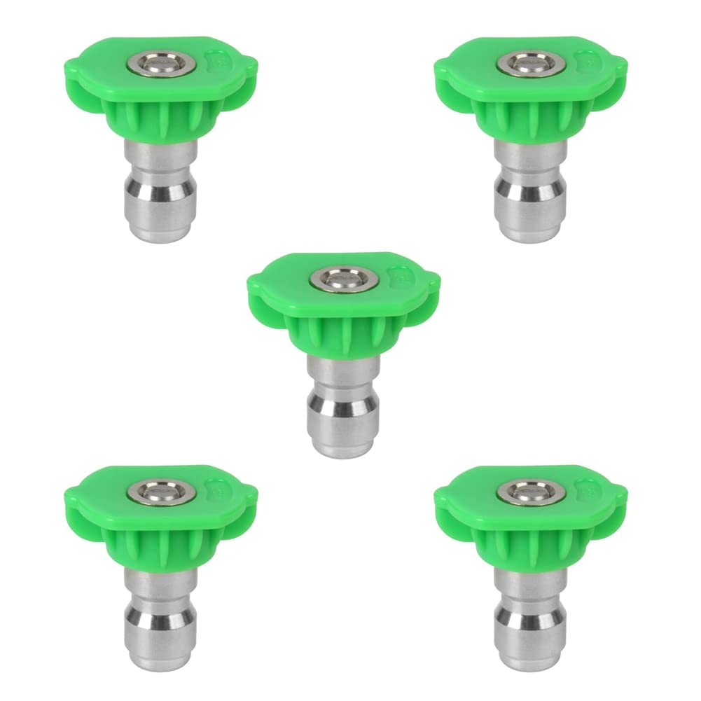 Lizusidtsy Pressure Washer Nozzle Tip Set, Replacement Sprayer Nozzle Tips for Pressure Washers Accessories,5Pack (Green), 25 Degree