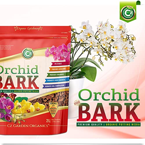 Organic Orchid Potting Bark - Made In Usa Premium Mini Bark Garden Soil Amendment Mix For Proper Root Development Of Phalaenopsis, Cattleyas, Indoor/Outdoor Plants, Reptile Terrarium Bedding And More! #TOP2