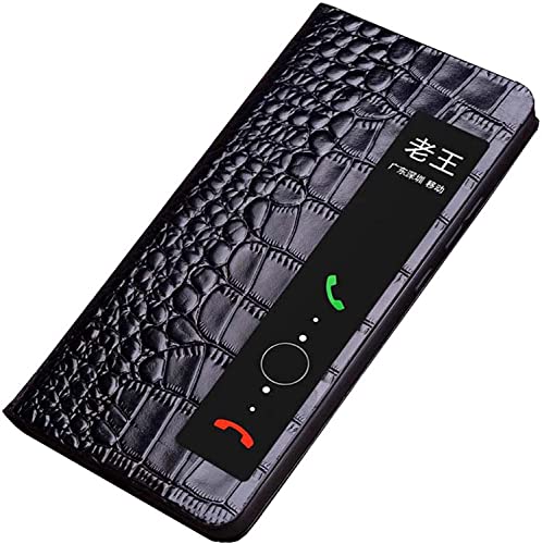 Njcore Stent Function Flip Leather Phone Case, For Huawei P50E (2022) 6.5 Inch Crocodile Pattern Shockproof Scratch Resistant Folio Cover,Black #TOP5