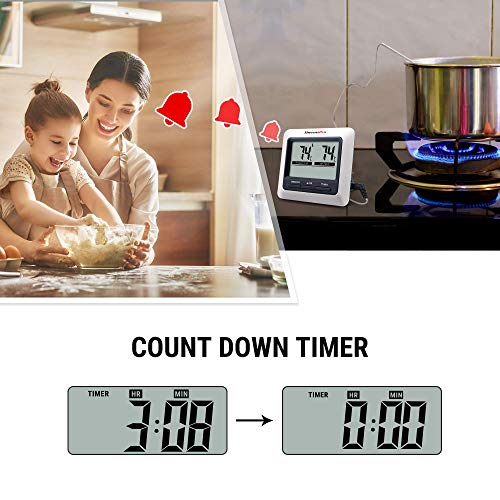 ThermoPro TP04 Digital Bratenthermometer Grillthermometer Ofenthermometer Fleischthermometer mit integriertem Countdown Timer-5