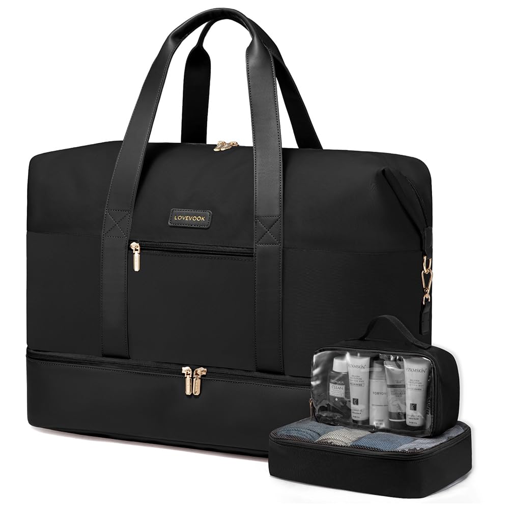LOVEVOOK Reisetasche Damen, Sporttasche Weekender Handgepäck Tasche Für Flugzeug, Kliniktasche Geburt, Garment Duffle Bag Travel Bag mit Kulturtasche Schuhfach