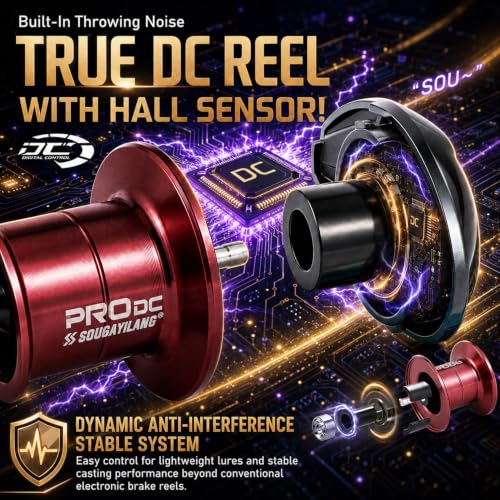 Image of Sougayilang Baitcasting Fishing Reel, 8:1 High Speed Gear Ratio Super Smooth and Powerful Low Profile Baitcaster Reel with Maganic Brake System for Freshwater,Saltwater Best Gifts