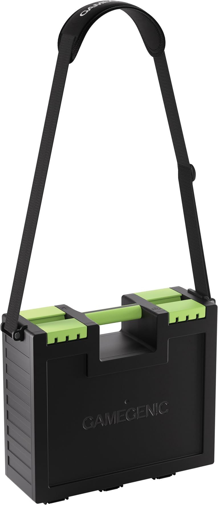 Game Castle – uniwersalne dwustronne etui do przechowywania kart i akcesoriów do gier, 19 wyjmowanych tacek w 5 rozmiarach, idealne na karty, żetony, kości i narzędzia, kolor czarny/zielony, wykonane