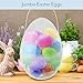 Cornucopia Brands Jumbo Plastic Easter Eggs (4-Pack, 10-Inch); Giant Clear Egg-Shaped Buckets w/Handles