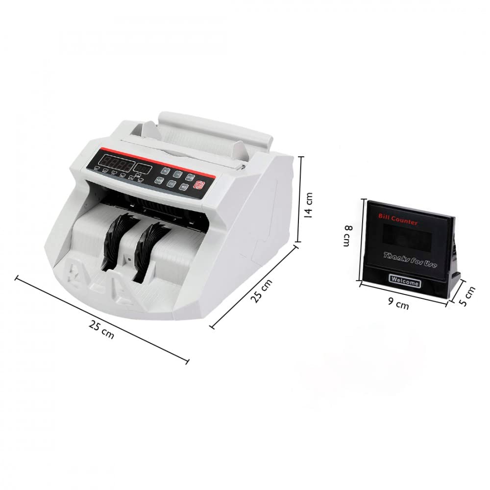 Mediawave Store - Conta Banconote Professionale con Rilevatore di Banconote False e Display Led, Contatore di Banconote per Tutte le Valute, Verifica Con Luce UV dei Falsi, 900 Banconote al Minuto