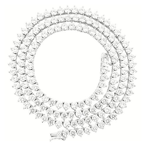 Chaîne ras du cou unisexe en diamants de laboratoire à 3 griffes pour sublimer vos looks de soirée