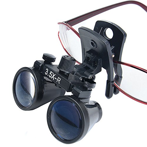 Loupes binoculaires chirurgicales à distance de travail 3,5X (280-380 mm) pour lunettes ordinaires