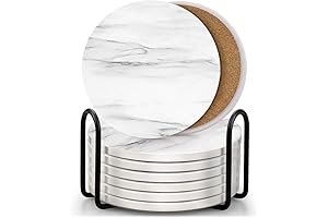 EAGMAK Set of 8 Marble Coasters for Drinks