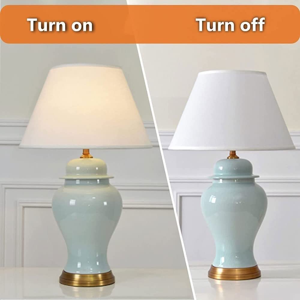 Lampa dekoracyjna Lampka nocna Niebieska Porcelanowa Przeszklona Lampa Stołowa Nocna Lampka Nocna Do Sypialni Salon Lampa Biurkowa Do Gabinetu Oświetlana dekoracja (Size : Remote Control Switch)