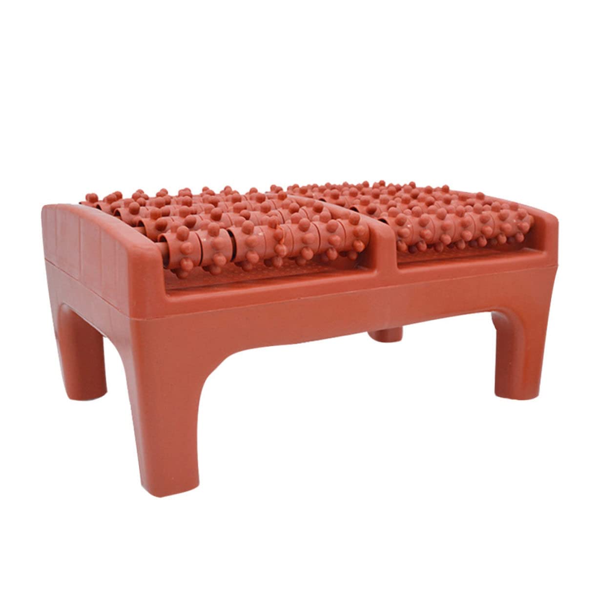 PACKOVE Massaggiatore Piedi a Rullo 5 File, Sgabello per Massaggio Plantare in Plastico, Leggero, Favorisce la Circolazione, per Lavoro e Tv, Elettrostimolatore Piedi
