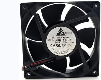 AFB1224HE 12038 24V 0.36A 3500RPM 148.34CFM 12cm 2-Wire Cooling Fan