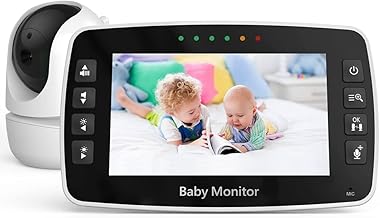 Babá Eletrônica Baby Monitor Tela 4.3 polegadas Tecnologia Sem Fio 2.4Ghz Microfone Comunicação Bidirecional Monitoramento Temperatura Visão Noturna Infravermelha Canção de Ninar / No Brasil