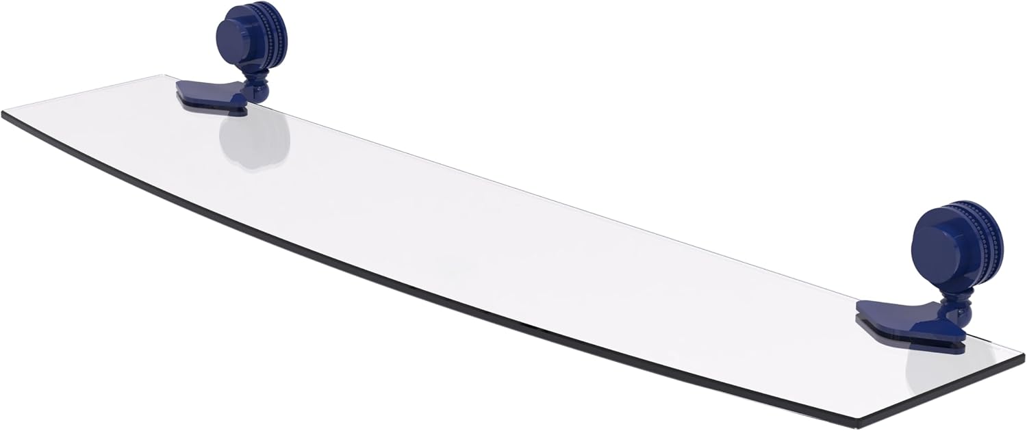 Allied Brass 433D/24 Venus Collection 24 Inch Dotted Accents Glass Shelf, Matte White