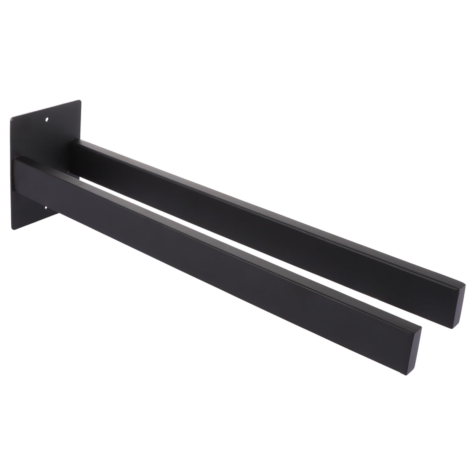 ASelected Double Towel Rail 40cm, Stainless Steel Double Towel Holder, Wall Mounted/Self Adhesive Towel Rack Bathroom Towel Rail - Black
