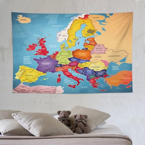 Tapisserie Europe pour décoration salon et chambre voyageuse | Tenture murale DCCCY 150x230