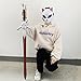 damdos Halloween Prop Fantasey Foam Swords, Blood Red Rebellionr Two Hand High Cosplay Sword for Deviller May Crier Character Dark Red Sword