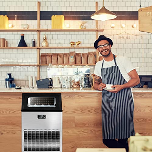 Joy Pebble Commercial Ice Maker Machine,4,400Pcs/100Lbs/24H, 45 Cubes/Cycle,Ice Size Control,24H Timer,Freestanding Ice Maker Under Counter, Ideal For Restaurants, Bars, Homes And Offices #TOP7
