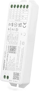 Jandei – Controlador 5 en 1 para Tiras Led 12V, 24V y 48V. Modos Salida Monocolor, CCT, RGB, RGBW y RGB+CCT. Wifi + Bluetooth, Mando. Compatible con Tuya Smart, Alexa y Google Home