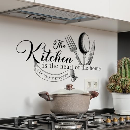 Runtoo Stickers Muraux Cuisine Noir Autocollant Mural Citations Deco Stickers Cuisine Salle à...