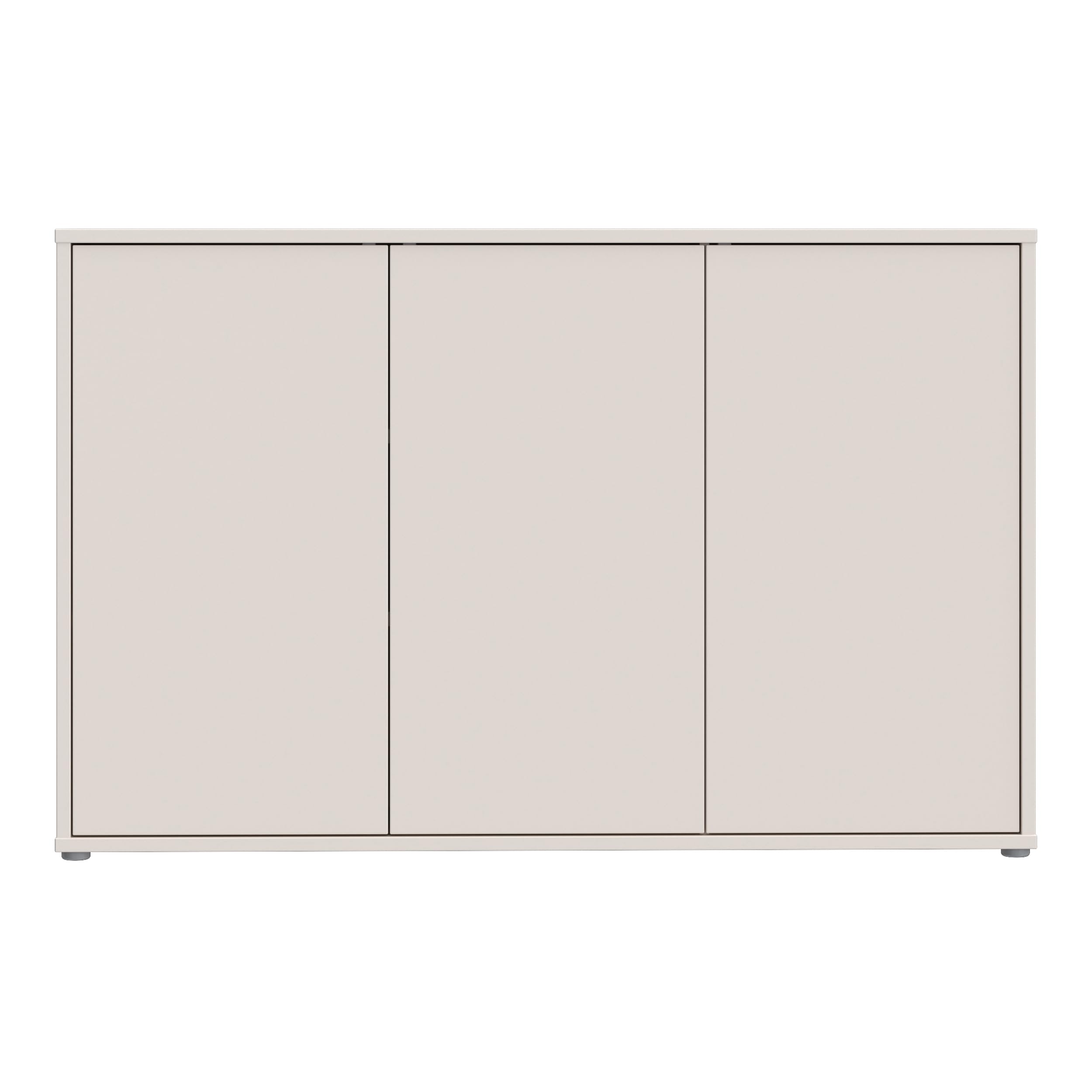 Forte Alice Springs Kommode 150 155, großes Sideboard mit 3 Schranktüren, Flur, Wohnzimmer, Schlafzimmer, Holzwerkstoff, Kaschmir Beige, 154,2 cm breit x 99,1 cm hoch x 34,9 cm tief