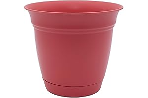 The HC Companies 6 Inch Pink Eclipse Round Planter with Saucer