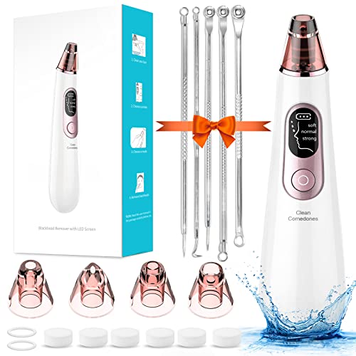 Puntos Negros Succionador de Puntos Negros Succionador de Poros Quita Espinillas y Puntos Negros Limpiador de Poros con 4 Cabezales Boquilla 3 Modos Succión Quitar Puntos Negros para Todo Tipo Piel