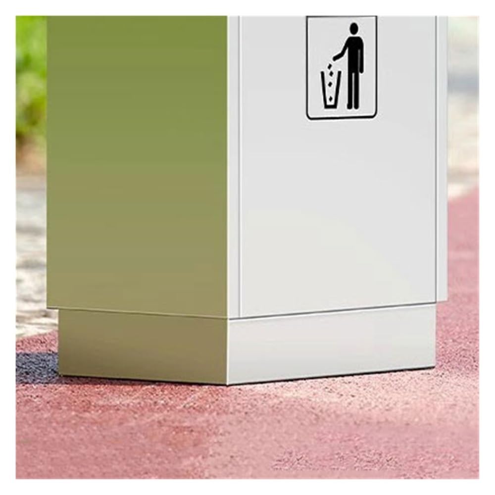 Outdoor Trash Can, Trash Can Outdoor Stainless Steel Rubbish Bin for Indoor Street Public Area