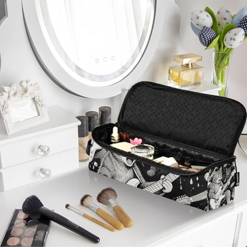 Bolsa de viaje para herramientas de cabello para mujeres con tapete extraíble resistente al calor, impermeable y portátil para planchas de pelo, alisadoras y rizadores miniatura 7