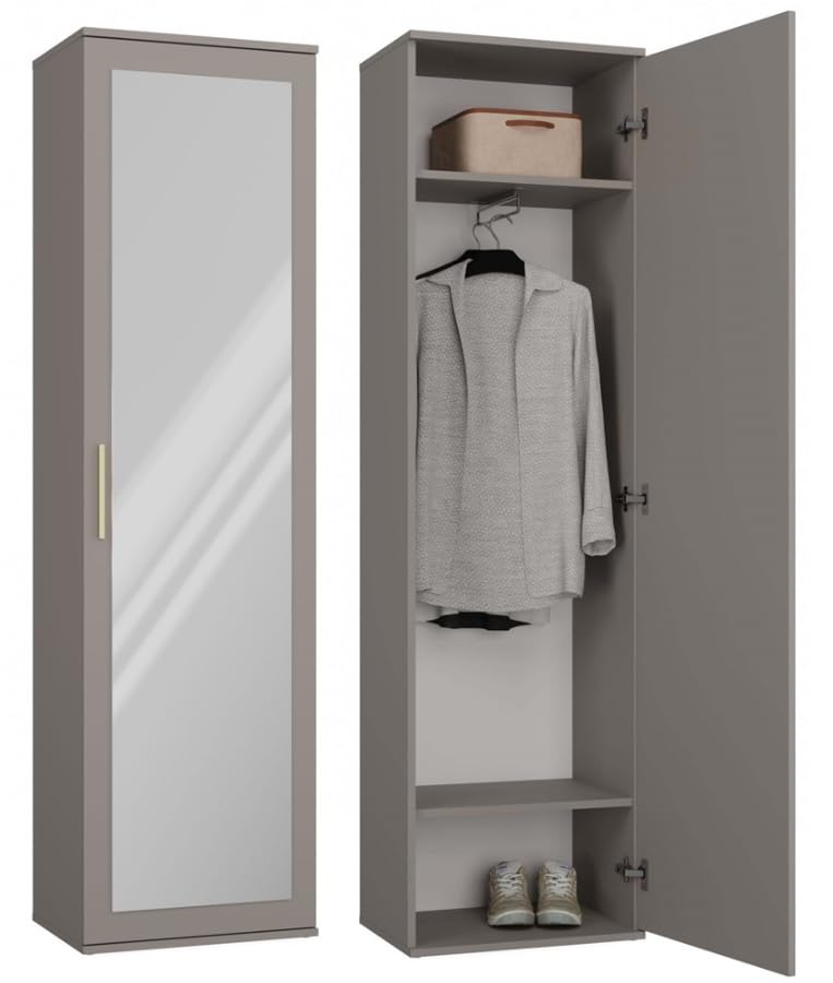 FIVMEN Kleiderschrank Schwarz Garderobenschrank Steckregalsystem Mit 8 Würfel DIY Kleiderschränke Kunststoffschrank Mit Tür Regalsystem Schrank Standregal 70 Cm Breit