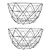 Frutero de Metal Vintage Geométrico Cuencos de Fruta de Alambre Negro Diseño Redondead Fruteros de Cocina Modernos para Frutero Alambre Negro Almacenamiento de Frutas,Verduras,Bocadillos-2 Piezas