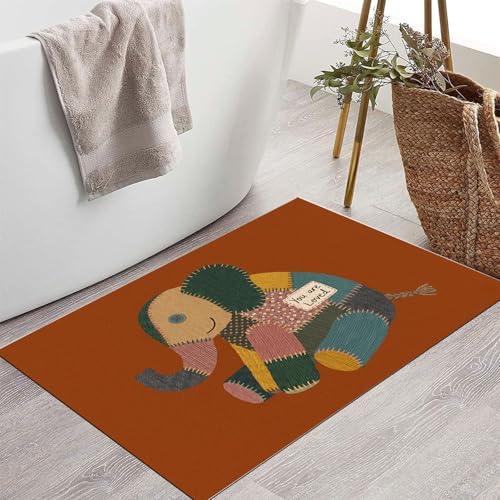 Tapis Cuisine Devant Évier Lavable Ocre Éléphant Mignon - 4
