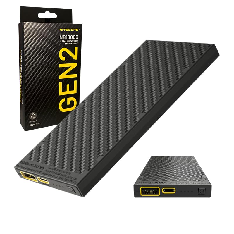 Nitecore NB10000 Gen II Ultra-Slim Power Bank, 10000mAh - Portable power bank for travel