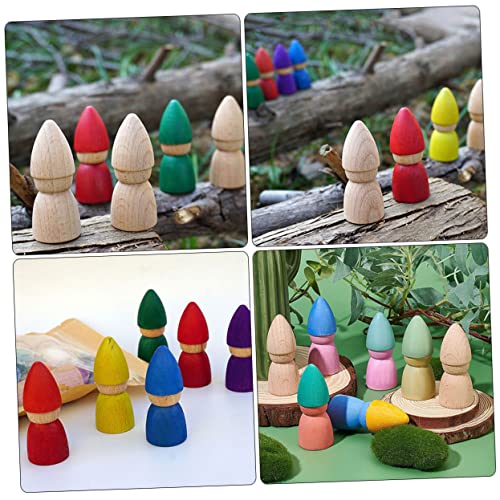8Pcs Unfinished Wooden Peg Dolls for Diy Crafts Blank Wooden Doll Figures for Creative Art Projects and Imaginative Family Fun - Image 2